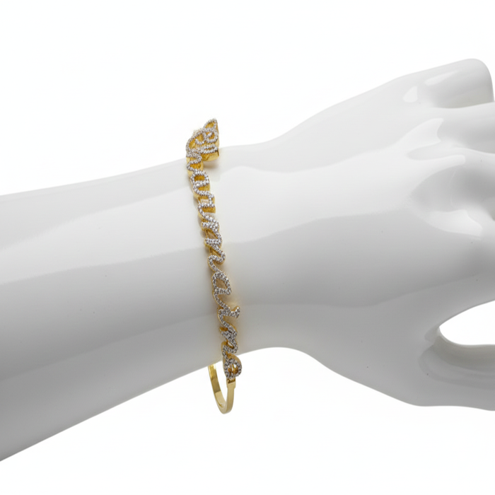 Diamond Name Bangle Bracelet