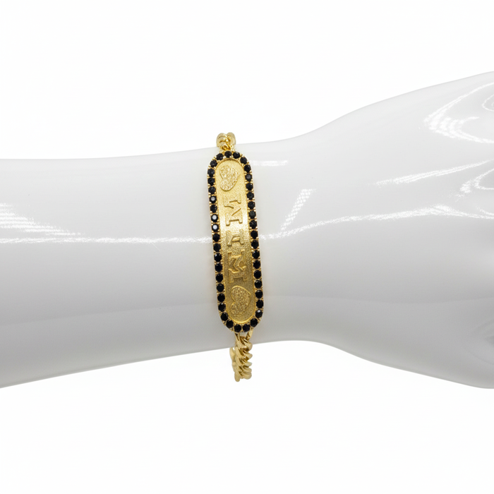 Cuban Black Diamond Id Bracelet