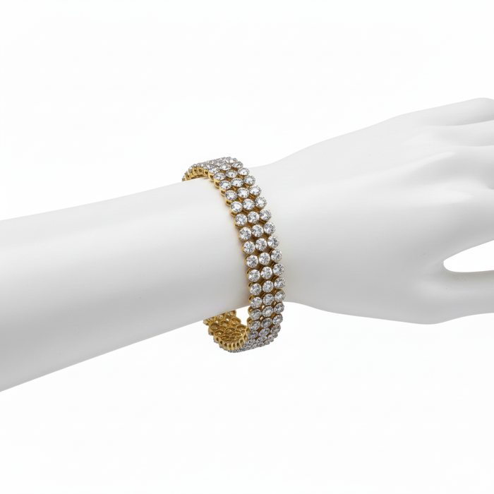 Triple Row Tennis Bracelet