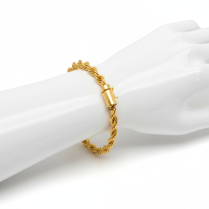 21K Solid Rope Bracelet