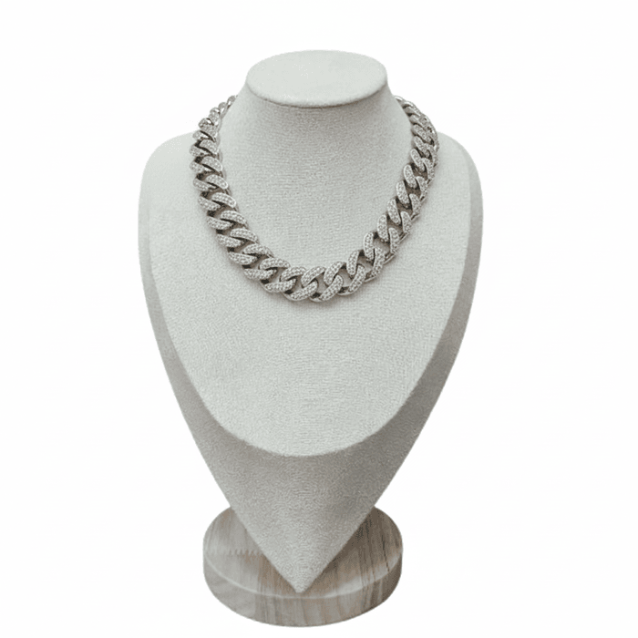 White Gold Diamond Cuban Chain
