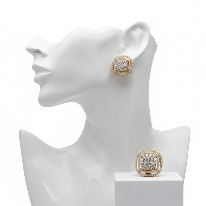 Square Shape Diamond Earring