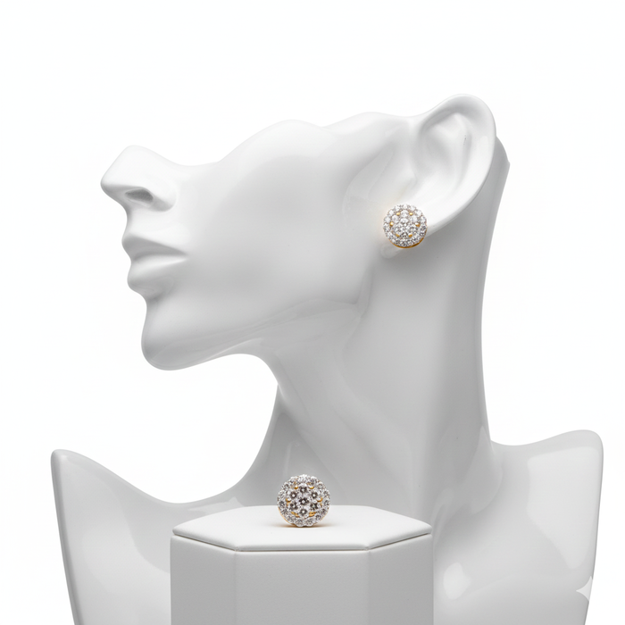 Double Pressure Daimond Earring
