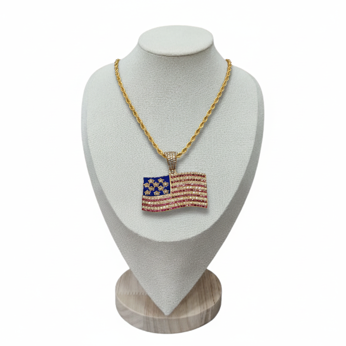 Custom Usa Flag Pendant