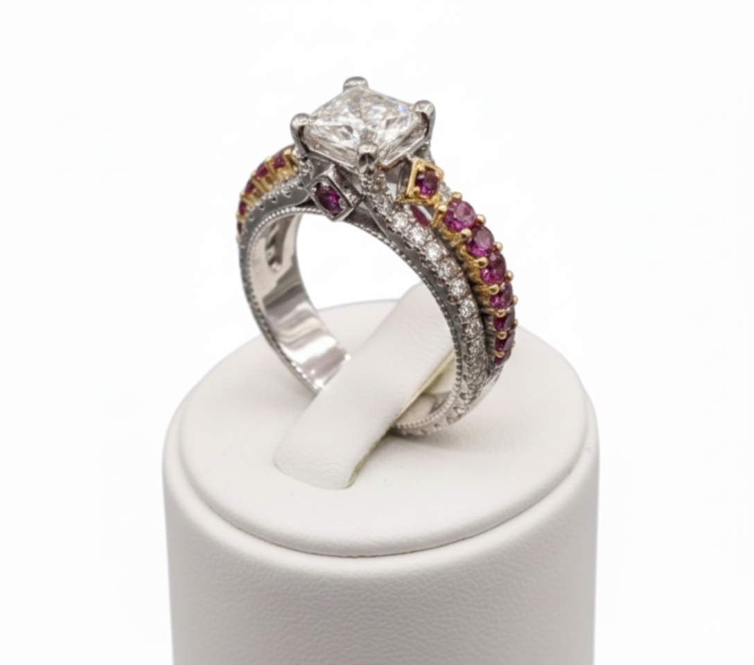 Ruby Diamond Ring For  Female