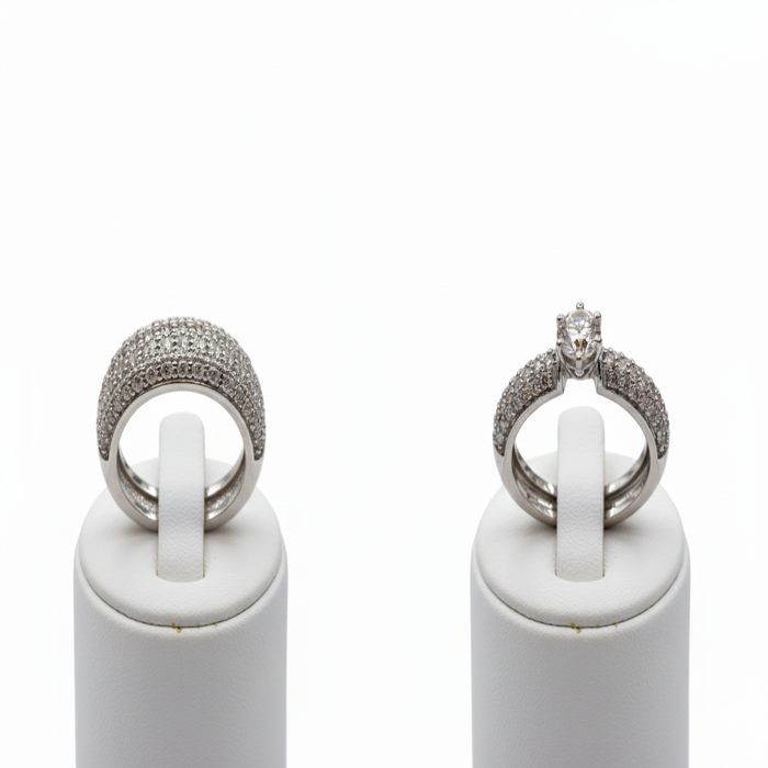 White Gold Wedding Set