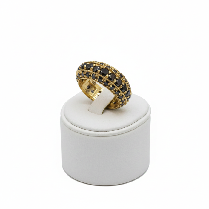 3 Raw Black Diamond Ring