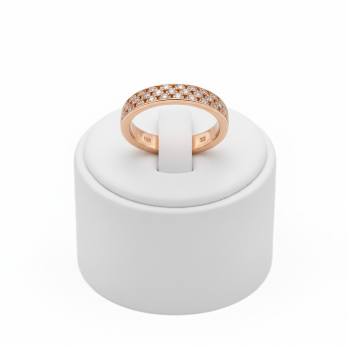 Alternate Square Diamond Setting Rose Gold Ring