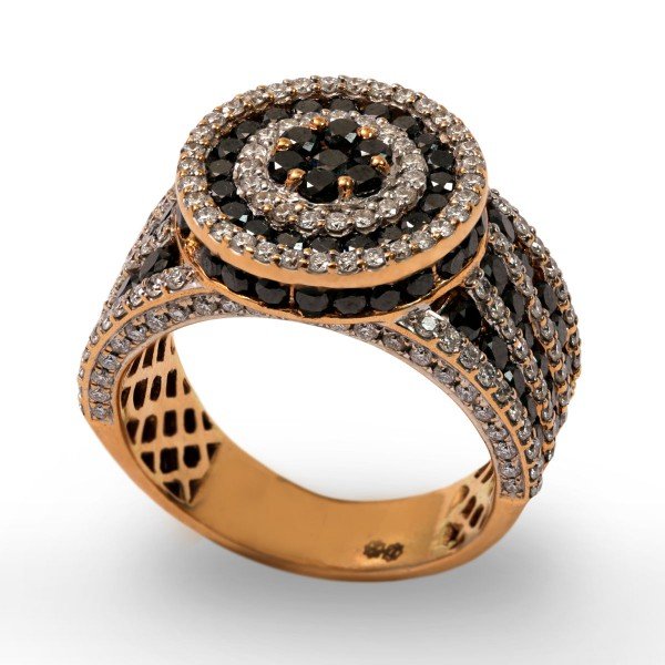 Black and White Diamond Men Ring