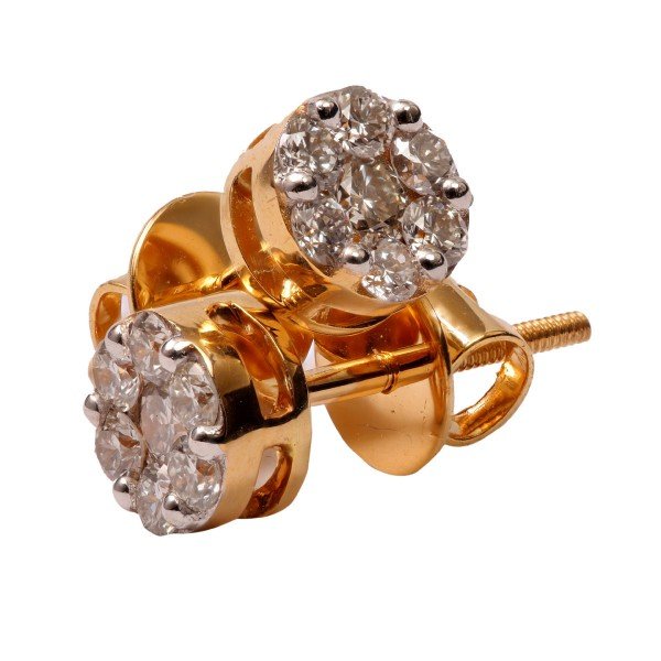 Diamond Pressure Setting Earring