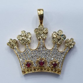 FLOWER CROWN CHARM WITH RUBY AND DIAMOND