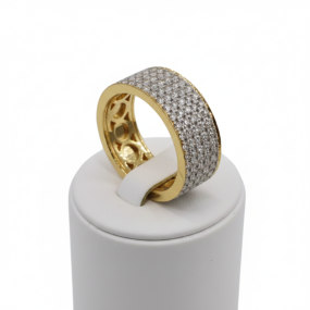 White Diamond Yellow Gold Band