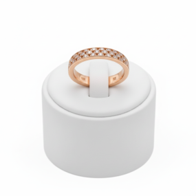 alternet square diamond setting rose gold ring