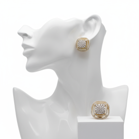 square shape diamond earring