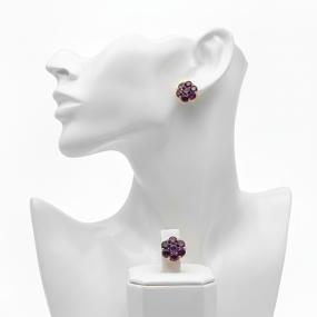 PURPLE DIAMOND PRESSURE EARRING