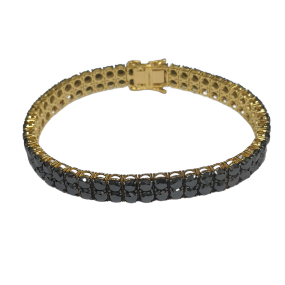 black diamond double tenis bracelet
