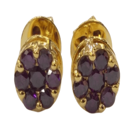 PURPLE DIAMOND PRESSURE EARRING