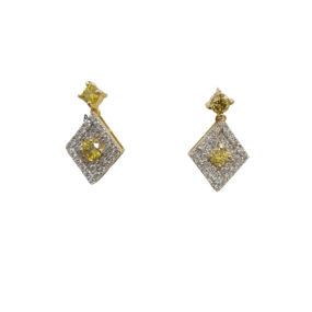 yellow & white dimaond earring