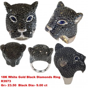PANTHER RING WITH BLACK DIAMONDS