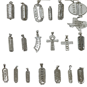 ALL TYPE OF CARTOUCHE PENDANT IN SILVER, WHITE GOLD,  GOLD