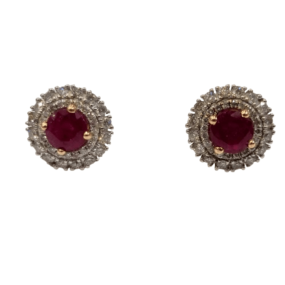 RUBY WITH DIAMOND EARRING