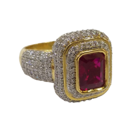 6CRT RUBY WITH DIAMOND RING