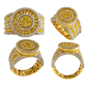 YELLOW AND WHITE DIAMOND MEN RING